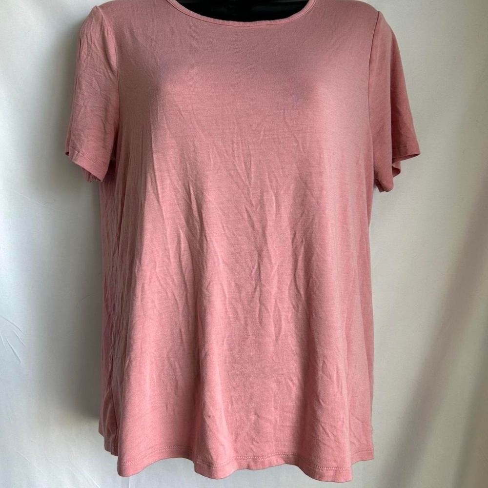 Old Navy Luxe Tee (S) Pink EXCELLENT Short Sleeve Crew Neck Rayon Spandex Top